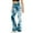 Blue, variant on Ayolanni Pants for Women Plus Size Light Blue Cropped Flare Tie-Dye High Rise Pants Lounge Pants Women XL