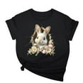 thumbnail image 1 of Tops de Cuello Alto para las Mujeres Amante Impreso Camiseta Cuello Redondo Manga Corta, Poliéster Spandex, 1 of 7