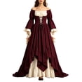 thumbnail image 2 of Miqool Women's Off Shoulder Lace Up Corset Maxi Dress Puff Sleeve Ruffle Cuff Tiered Ruffle Hem Cocktail Party Dresses, 2 of 6