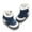 Dark Blue, variant on GYRATEDREAM Newborn Baby Boy Girl Cotton Booties Soft Sole Infant Stars Print Stay On Prewalker Slippers Winter Warm Toddler Cute Cozy Fleece Socks House Shoes Gray for 0-18 Months