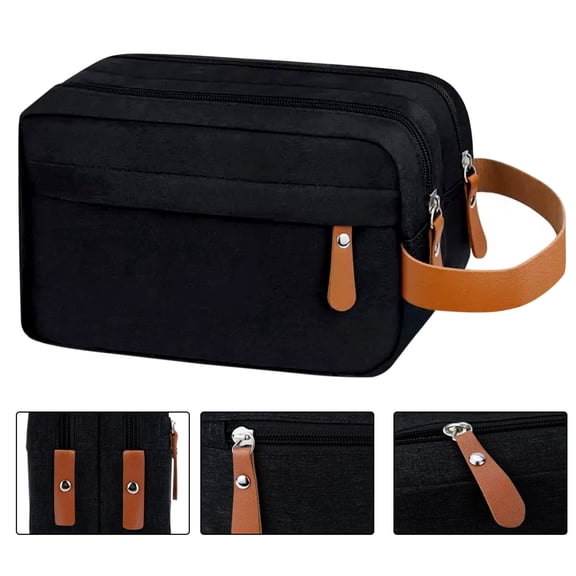 Travel Toiletry Bag for Men,Water Resistant Hanging Toiletry Bag,Dual Zipper Large Toiletry Bag,Makeup Organizer Bag,Black