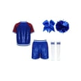 thumbnail image 4 of TiaoBug Tenues de Cheerleading pour Filles, Tenues de Danse Jazz, Uniforme de Cheer pour Lycée, Bleu 130, 4 of 6