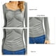 thumbnail image 5 of Blusa Fruncida Manga Larga Color Puro Slim Fit Moda Elegante Mujer Fruncida Top Gris XXL, 5 of 6