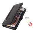 thumbnail image 3 of for iPhone XR Wallet Case for Women Men, iPhone XR Case, Flip Leather Shockproof Magnetic Zipper Pocket Wallet Purse Case w/Stand Card Slot Holder Wrist Strap for iPhone XR,Black, 3 of 9