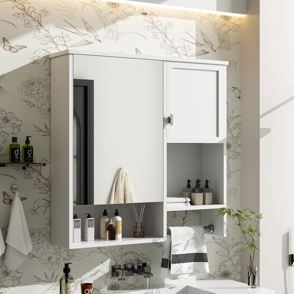 29'' x 28'' Modern Wall Mounted Bathroom Medicine Cabinet with Mirror