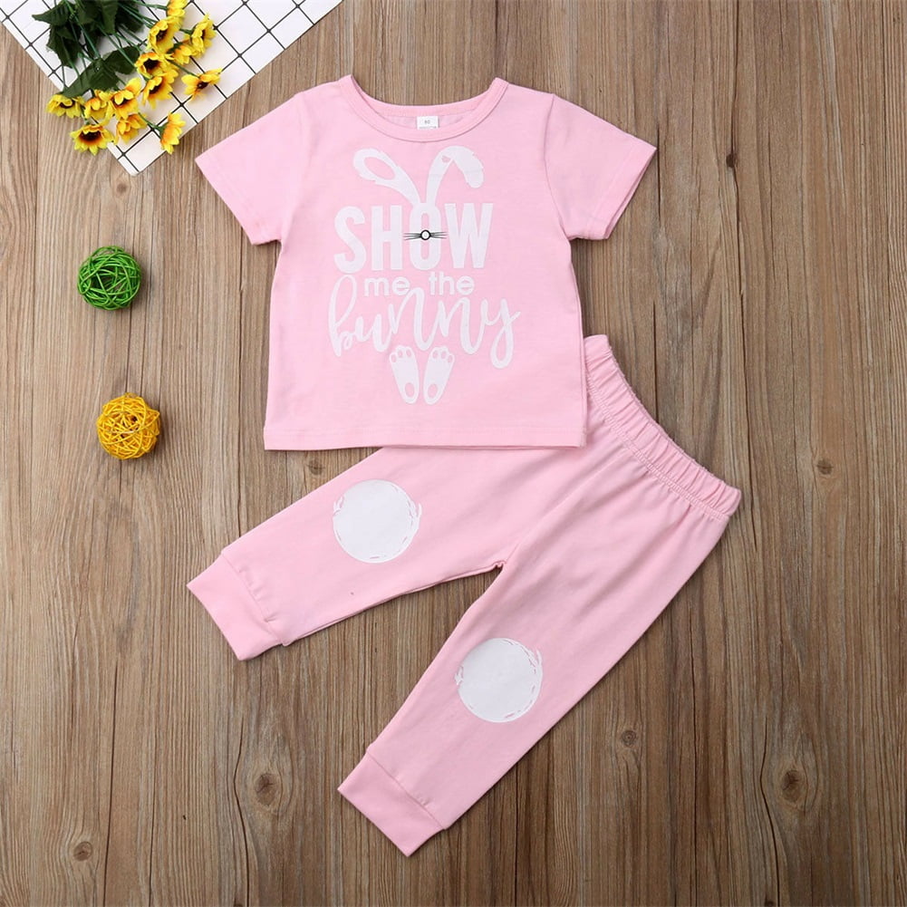 EE/_ EG/_ 3Pcs Baby Girls Short Sleeve Floral T-shirt Skirt Headband Summer Dress