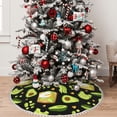 thumbnail image 5 of Rocae Avocado Toast for Christmas Tree Skirt with Pom Pom Trim for Holiday Party for Holiday Home Decor Indoor Outdoor-48", 5 of 7