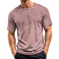 thumbnail image 3 of Mfakffe Shirts For Men Casual Striped T-Shirts Short Sleeve Crewneck Basic Tee, 3 of 5
