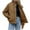 Brown, variant on Women's Quilted Bomber Jacket Fall Fashion Lightweight Cropped Zip up Outerwear Winter Puffer Coats Pockets