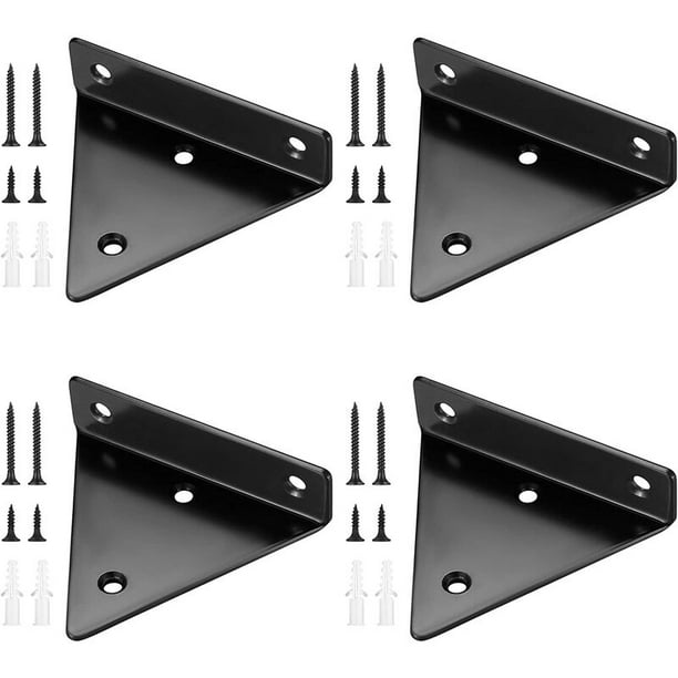 4 Pieces Floating Shelf Brackets, Invisible Triangular Wall Shelf