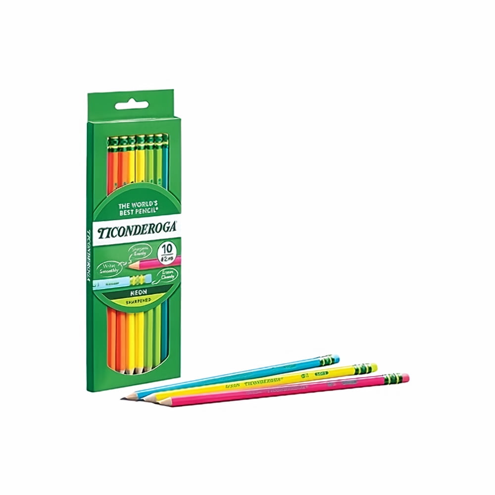Dixon Ticonderoga No. 2 Assorted Neon Pencils (Pack of 5)