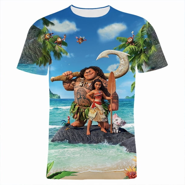 Moana dibujos animados Anime Kleidung Für Kinder Sommer Kurzarm 3D Druck Frauen camiseta Casual Übergroßen männer camisetas xuanjing unisex