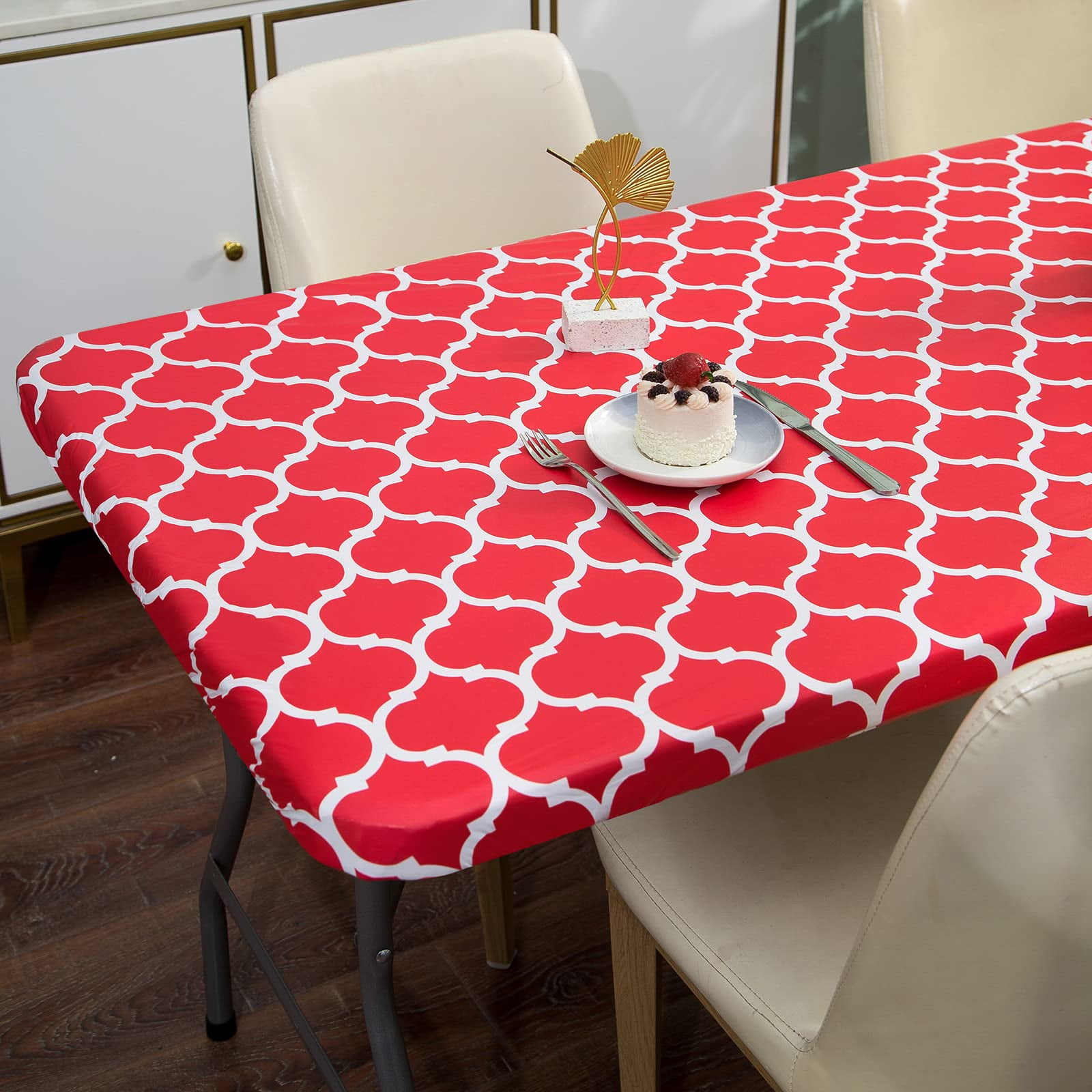 decorUhome Fitted Vinyl Tablecloth Rectangular 30"×72"in(90"×197"cm