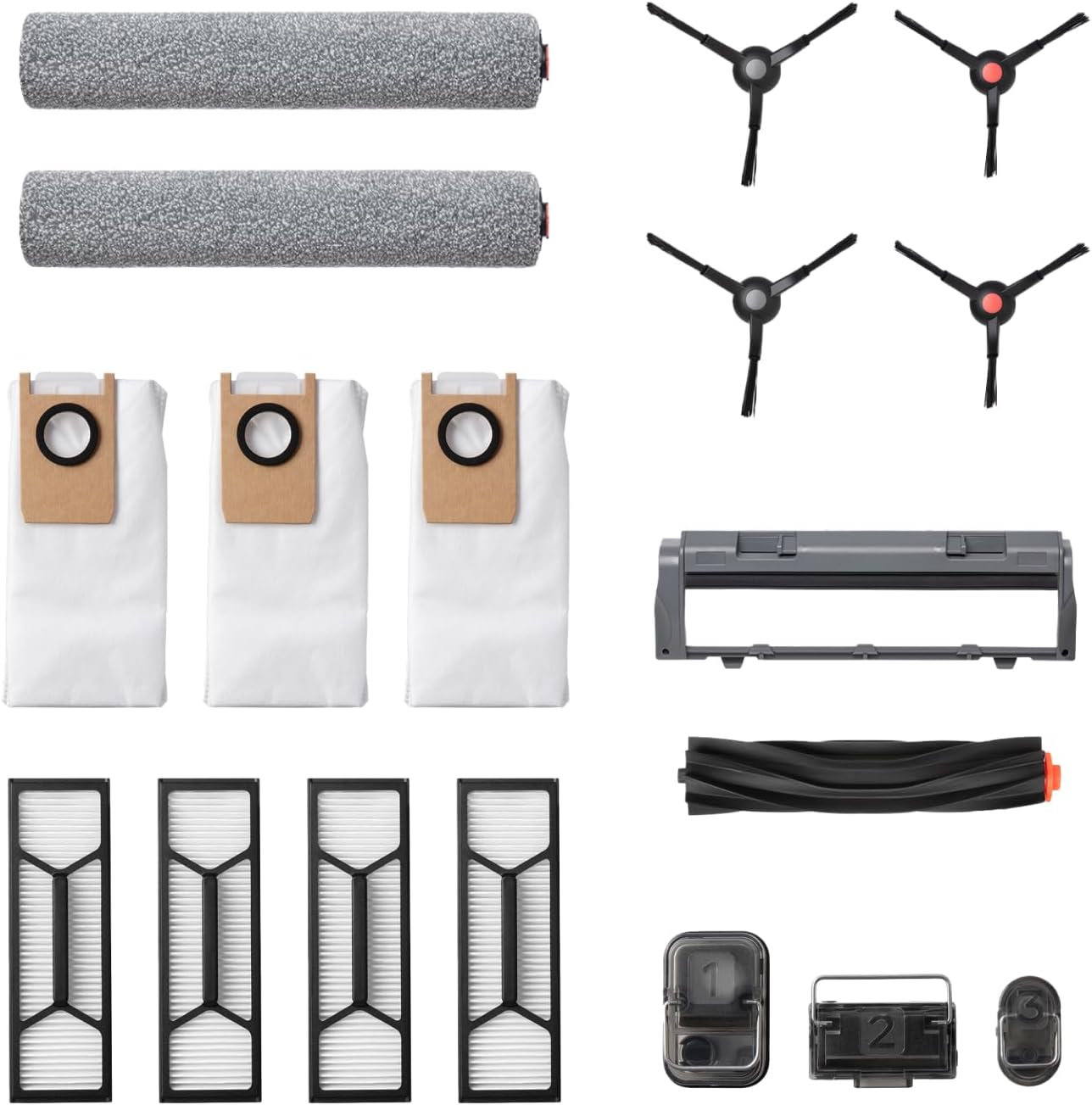 eufy Accessory Kit for Omni S1 Pro/S1, 2 Rolling Mops, 4 High-Performance Filters, Dirty Water Reservoir Filter, Rolling Brush & Brush Guard, 3 Dust Bags, and 2 Sets of Side Brushes