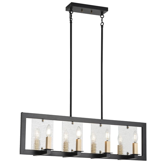 Aiwen 8-Light Linear Chandelier Kitchen Island Pendant Light Fixture Industrial Farmhouse Light Fixture