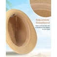 thumbnail image 3 of Zylioo Small Size Straw Fedora Hat Packable Short Brim Roll Up Trilby Hat Petite Heads Summer Beach Sun Hat UPF 50+, 3 of 7