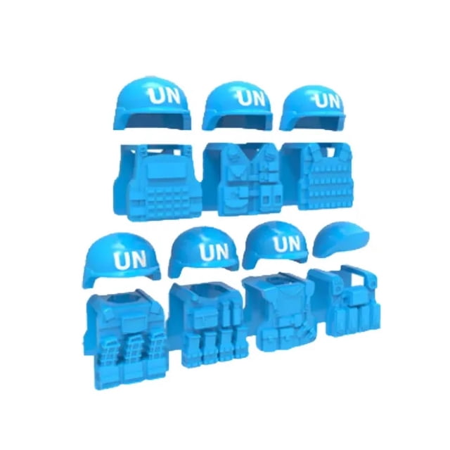 Bloques de construcción MOC de escena militar, accesorio de juguete, figura de soldado, alambre de púas, bolsa de arena, tienda de campaña, caja médica, cadena 30104, bloqueo de carretera K042