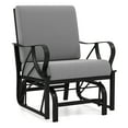 thumbnail image 1 of Patiojoy Outdoor Glider Chair Smooth Rocking Single Chair w/ Thick Cushions & Heavy-Duty Metal Frame Gray, 1 of 9