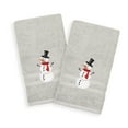 thumbnail image 4 of Authentic Hotel and Spa Snowman Embroidered Turkish Cotton Hand Towels (Set of 2) White, 4 of 5