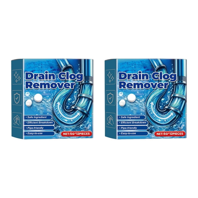 JZCHUNTOY 1 Pcs Drain Cleaner Tablets with Cleaning Cloth, Efficient Clog Remover Deodorant Sink Cleaning Tool, Safe Non Corrosive Pipe Dredging Kit, Suitable for Kitchen Sink, Bathroom Drain, Toilet