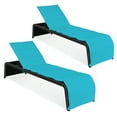 thumbnail image 3 of Gymax Set of 2 Adjustable Rattan Patio Recliner Chaise Lounge Chair w/ Turquoise Cushion, 3 of 9