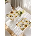 thumbnail image 5 of Yellow Sunflowers Placemats Set of 4, Summer Farmhouse Retro Beige Placemats for Dining Table, Place Mats for Kitchen Tabletop, Waterproof Wipeable Dining Table Mats Set, 5 of 9
