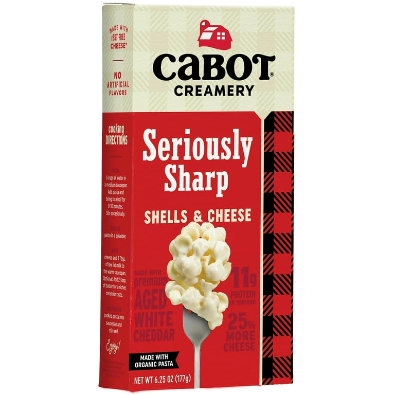 Cabot Seriously Sharp White Cheddar Macaroni & Cheese Shells with
