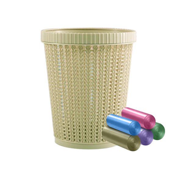 Automatic Bag Changing Trash Can, PP Material, Built-in Trash Bag Case, Quick & Easy Replacement, Keeps Hands Clean, Pink/Light Green/Gray, Small & Large Sizes Available