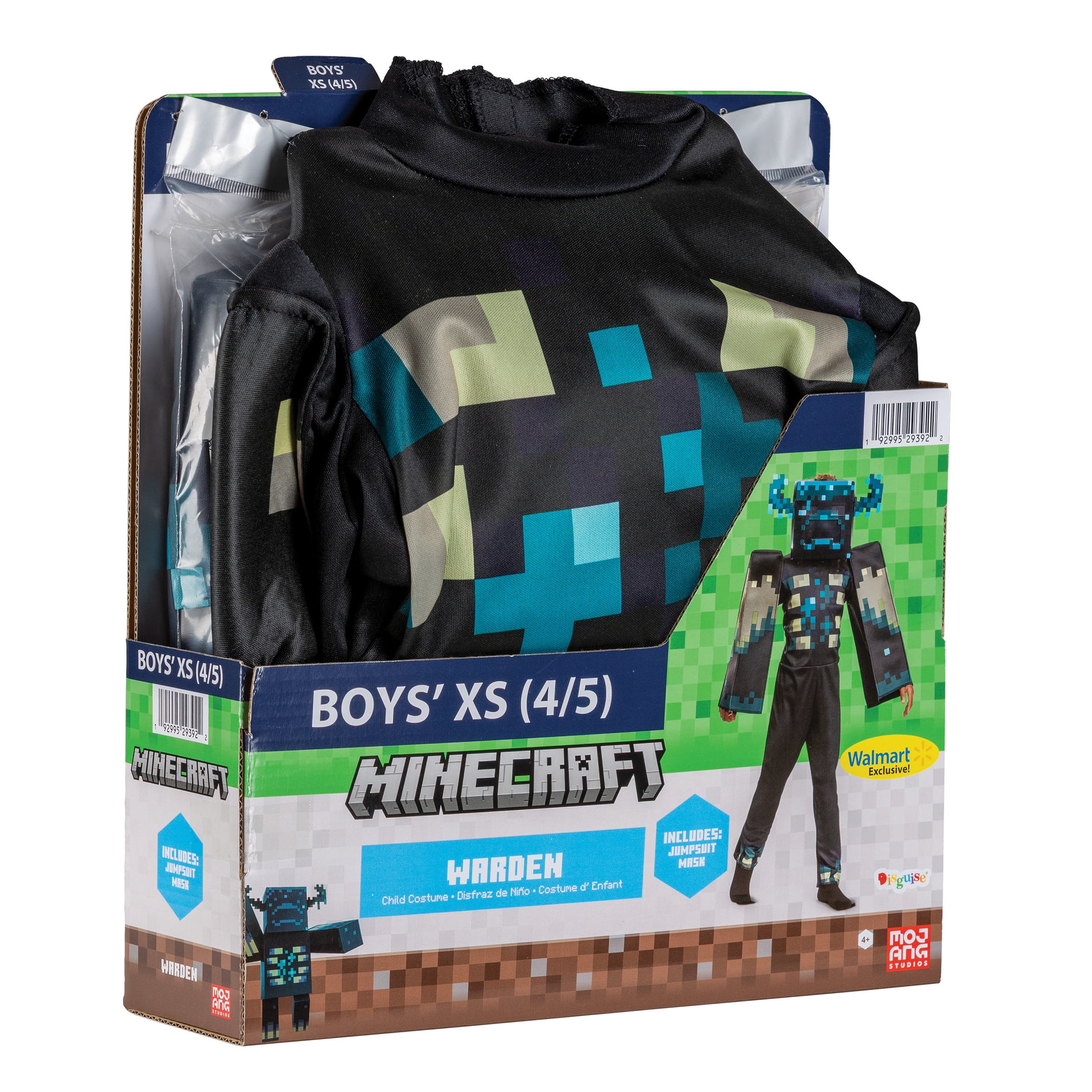 Minecraft Warden Halloween Costume for Children, Boys Size XS (4/5), by Disguise
