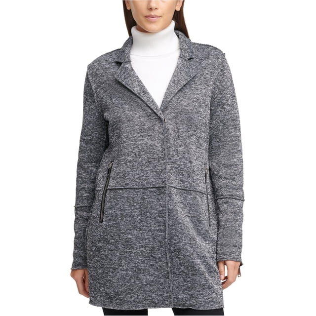 DKNY Veste en Tricot Surdimensionnée pour Femmes, Gris, Petit