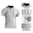 thumbnail image 3 of TFixol Camiseta deportiva de verano para hombre, Color sólido, con capucha, manga corta, cordón, 3 of 8