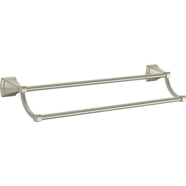 Product titlemoen lounge brushed nickel 24 double towel bar. 3 pack brushed nickel double towel bar common 24 in double