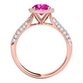 thumbnail image 4 of Aonejewelry 1.20 Ct. Ttw Diamond and Round Shaped Pink Topaz Ring in 10K Rose Gold, 4 of 4