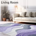 thumbnail image 2 of ODIKA 4'x6' Machine Washable Non-Slip Area Rug, Mystic Current Grey & Lilac Flow Artistic High Traffic Rug, Purple, 104550, 2 of 7