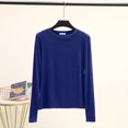thumbnail image 1 of LNGOOR T-Shirt Basique Uni Modal Col Rond Manches Longues Femmes Automne Tee-Shirt de Base Tops Tout Assorti Tee-Shirt Grande Taille sous-Vêtement, 1 of 7