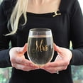 thumbnail image 2 of Gold Mrs. Stemless Wine Glass, 2 of 4