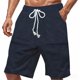 thumbnail image 4 of Mens Elástico de la Cintura Pantalones Cortos de Ocio de Color Sólido de Punto de la Moda, Poliéster Versátil para la Primavera Verano Al Aire Libre Y el Uso Casual Diario, 4 of 9