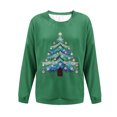 thumbnail image 5 of Yteetum Chandails en Molleton de Noël pour Femmes, Col Rond, Tricot Côtelé, Chandail Sans Capuche, Imprimé Graphique, Manches Longues, 5 of 5