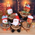 thumbnail image 4 of Feliz Navidad Canasta de almacenamiento de dulces Decoración de mesa para el hogar Canastas organizadoras de muñeco de nieve Bolsa de regalo de año nuevo kenally JR1136-07, 4 of 7