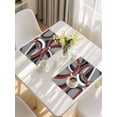 thumbnail image 5 of Grey Geometric Placemats Set of 6, Modern Abstract Black White Red Striped Placemats for Dining Table, Place Mats for Kitchen Tabletop, Waterproof Wipeable Dining Table Mats Set, 5 of 9