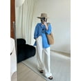 thumbnail image 4 of Pantalon Grand en Lin Été Ample Polyvalent à Cordon Droit Blanc Décontracté Mode Coréenne, 4 of 5