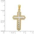 thumbnail image 3 of 14K Two-Tone Gold Charm Pendant Themed White Diamond-Cut 29.46 mm 15.44, 3 of 4