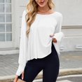 thumbnail image 4 of Penkiiy Women's Fall Trendy Backless Loose Top - Oversized Long Sleeve Thumb Hole Shirt | Casual Solid Color Pullover 2XL White, 4 of 9