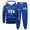 Royal Blue, variant on USA UNITED STATES Men's Big and Tall 2-Piece Set, Solid Color Printed Sweatshirt and Pants, Casual Lounge Wear For Winter Relaxing and Home,Black,L