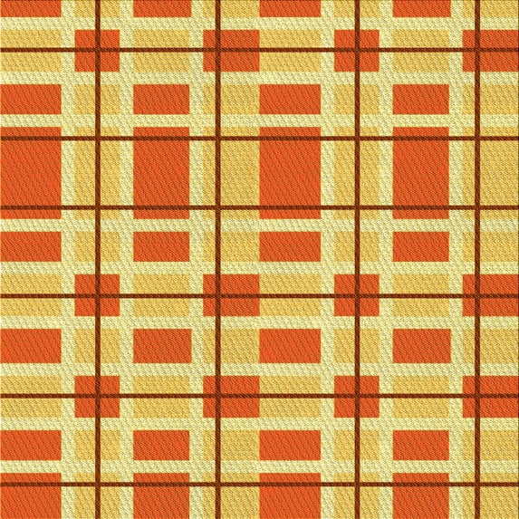 Ahgly Company Indoor Square Patterned Orange Red Orange Area Rugs, 7' Square