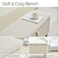 thumbnail image 6 of Comfort Stretch 39.3" Length Storage Ottoman Bench for Living Room,White Bedroom Bench with Entryway Storage Rectangular Boucle Foot Rest Stool Padded Seat, 6 of 9