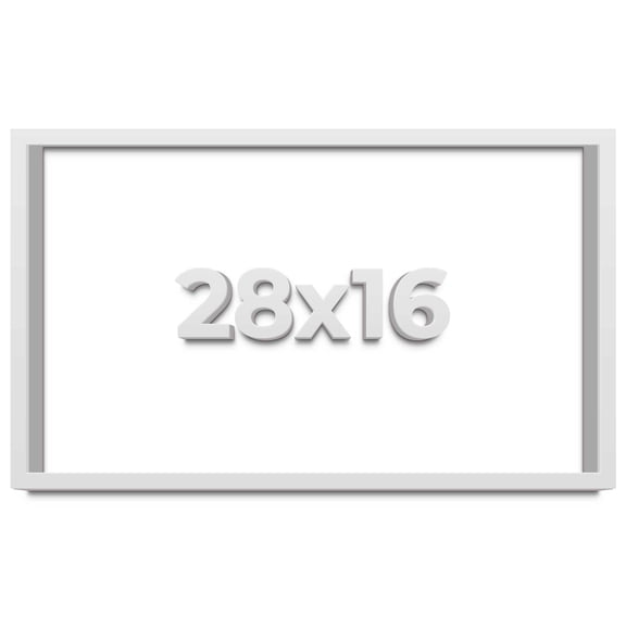 28x16 Shadow Box Frame White | 2 Inches Deep Real Wood Contemporary Shadowbox Display Frame | UV