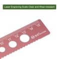 thumbnail image 3 of Uxcell Straight Ruler 15cm Metric Wave Edge with Hollow Circle Measuring Tool, Old Rose, 3 Pieces, 3 of 5