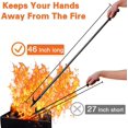 thumbnail image 3 of FLY HAWK Fire Poker for Fire Pit, 46 inches Portable Fireplace Tools for Outdoor Patio Fireplace, Stove, Outdoor FirePit Tools, Black, 3 of 7
