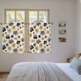 thumbnail image 4 of Botanical Flowers Kitchen Curtains, Farmhouse Yellow Gray Floral Plants Light Filtering Window Curtain Panels, 2Pcs Rod Pocket Window Treatments Set for Study Room Bathroom Bedroom 52x54 Inches, 4 of 9